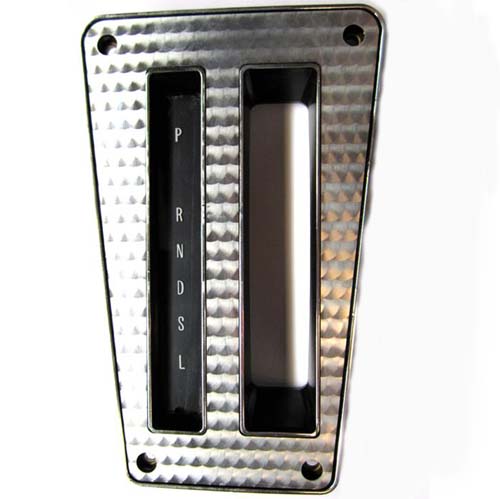 1970-1981 Pontiac Firebird Console Shift Plate - Engine Turned - Auto Accessories of America