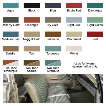 1963-1964 Ford Fairlane Seat Back Panels - Red - Distinctive Industries