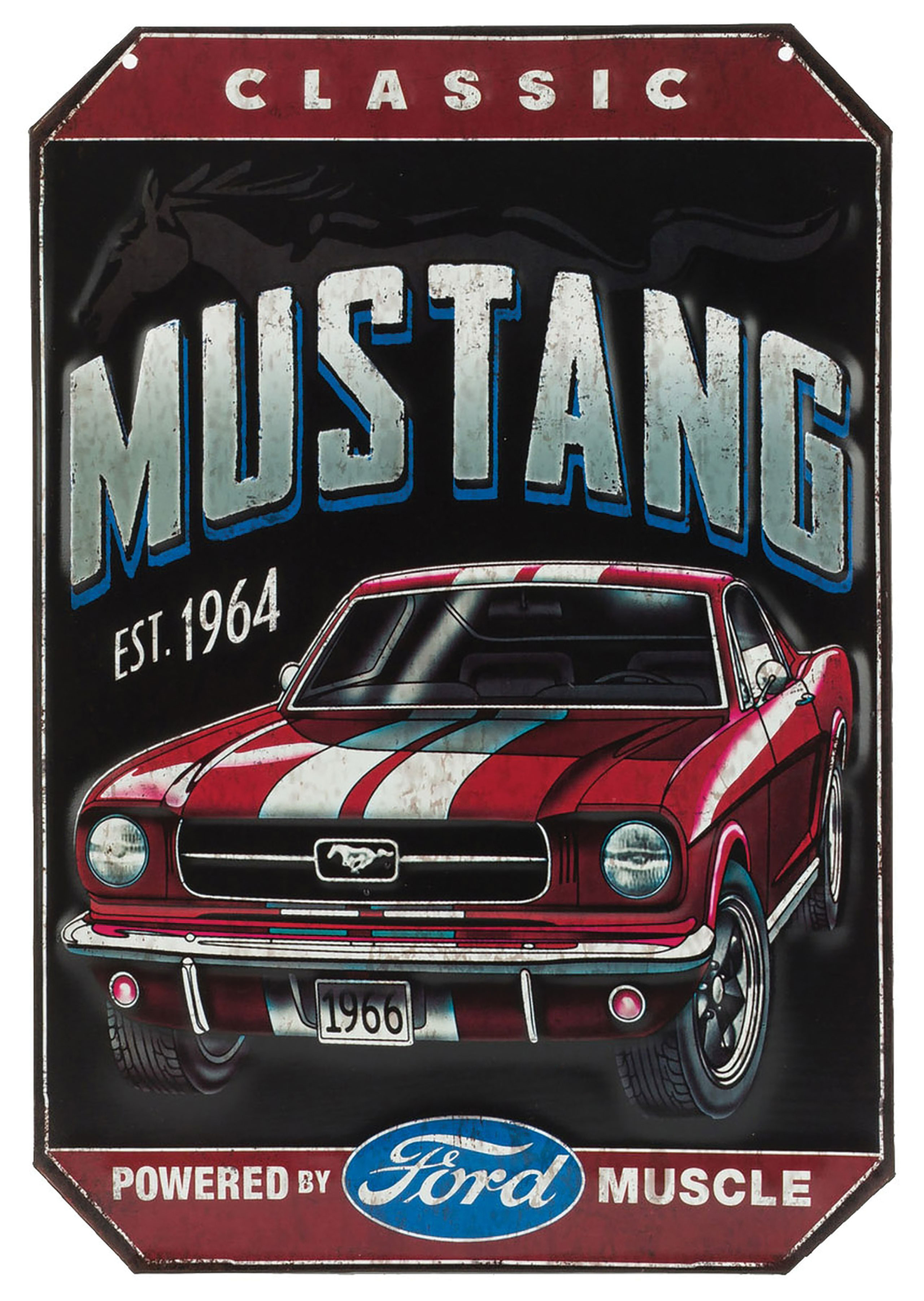 We Ship WORLDWIDE & FREE to the USA Mustang Ave LOOK! Embossed Tin Sign 
