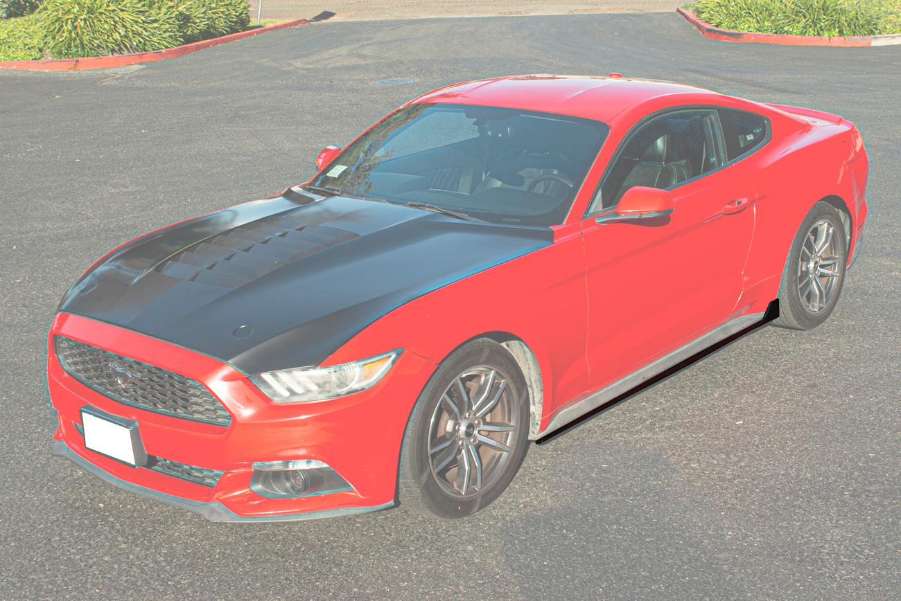 Sixth Generation 2015-2023 Ford Mustang GT350 Performance Style Side Skirts - Unpainted - EOS
