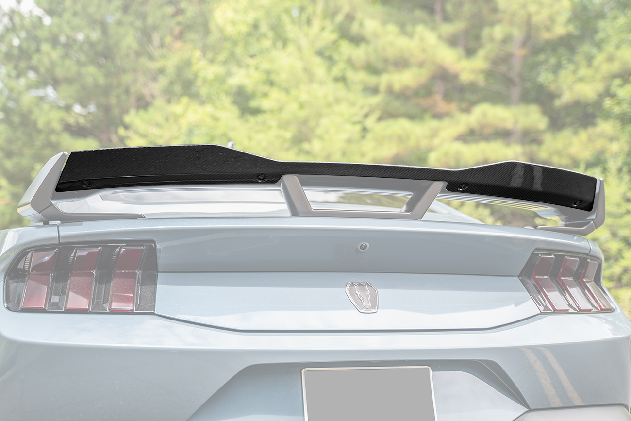 Seventh Generation 2024-2025 Ford Mustang Carbon Fiber Darkhorse Wing Rear Gurney Flap Spoiler - EOS