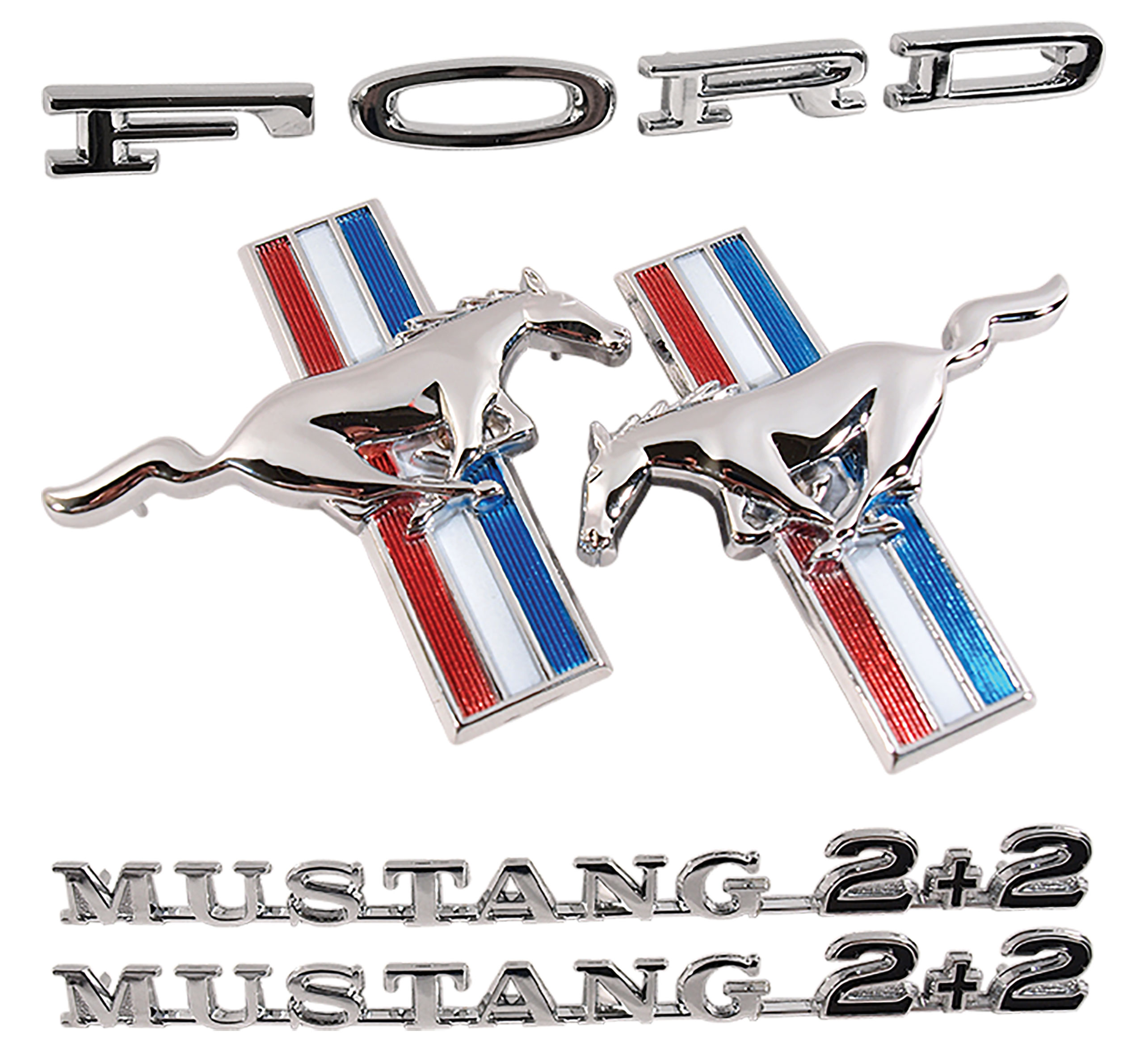 First Generation 1965-1966 Ford Mustang Emblem Kit - 6 Cylinder ...