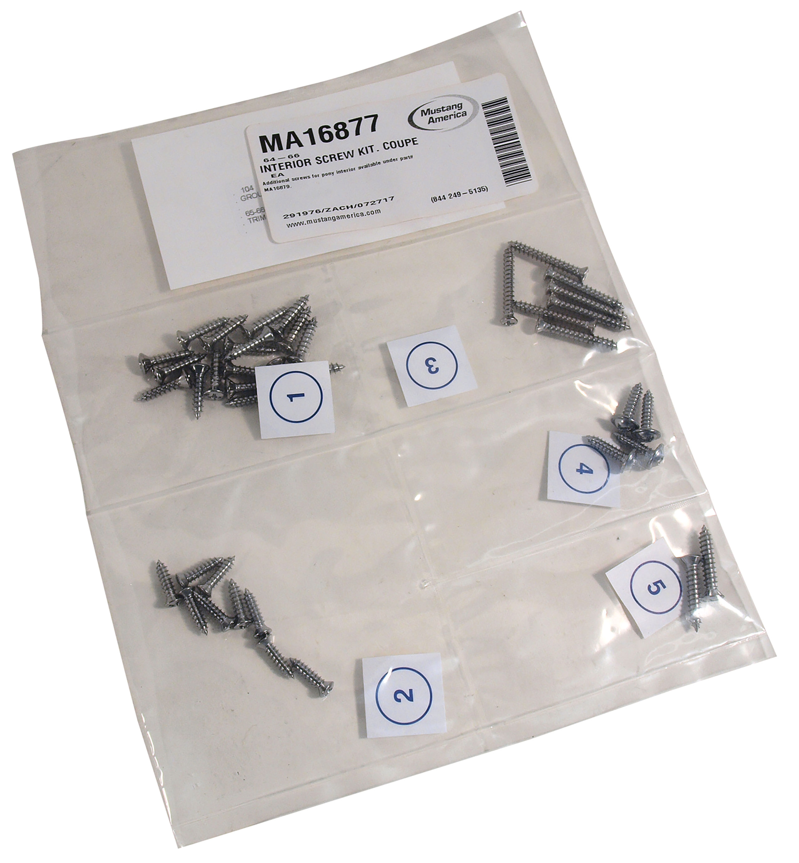 First Generation 1964-1966 Ford Mustang Interior Screw Kit - Coupe - CA