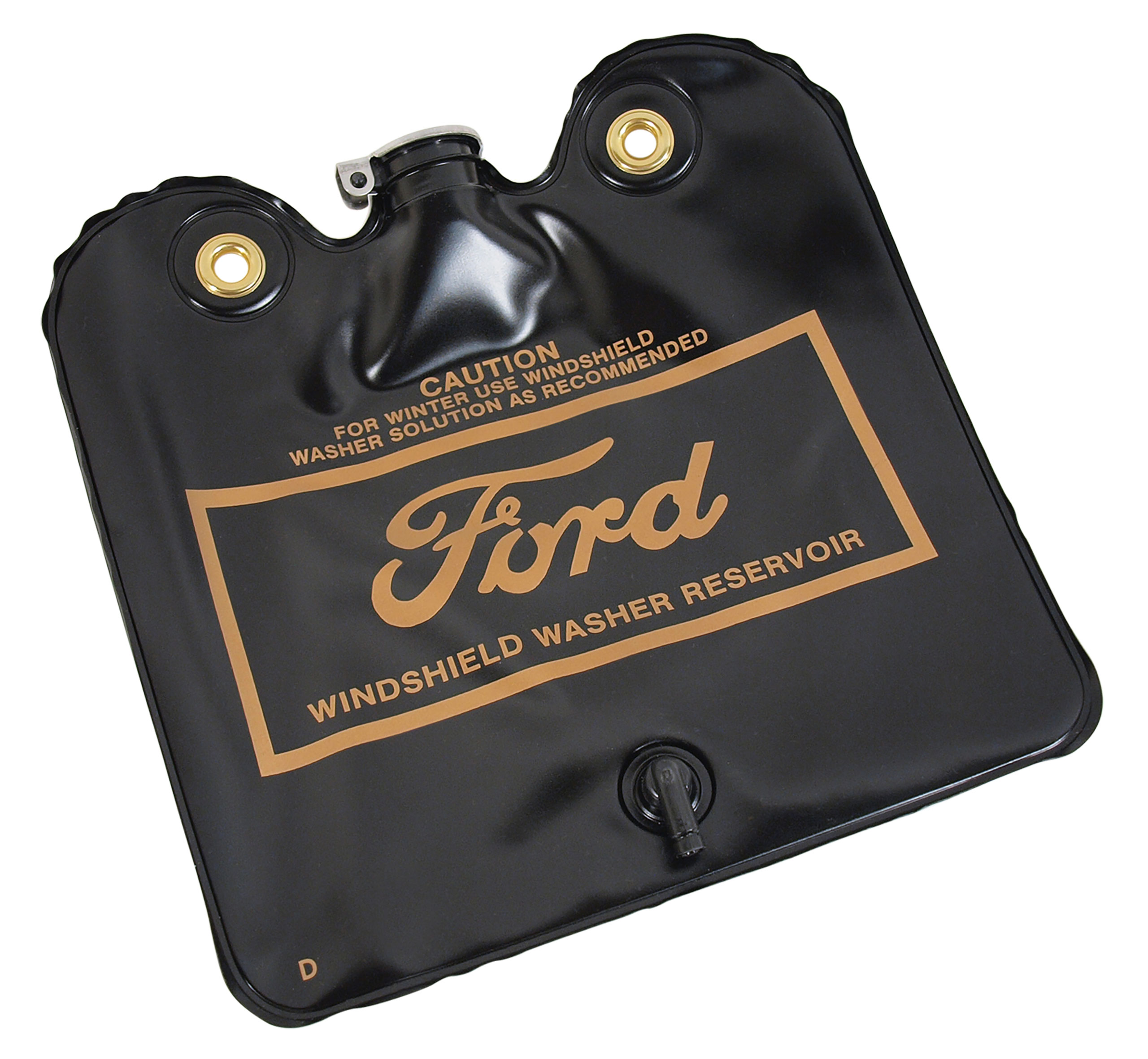 First Generation 1966-1967 Ford Mustang Windshield Washer Bag - Gold Ford Logo - Scott Drake