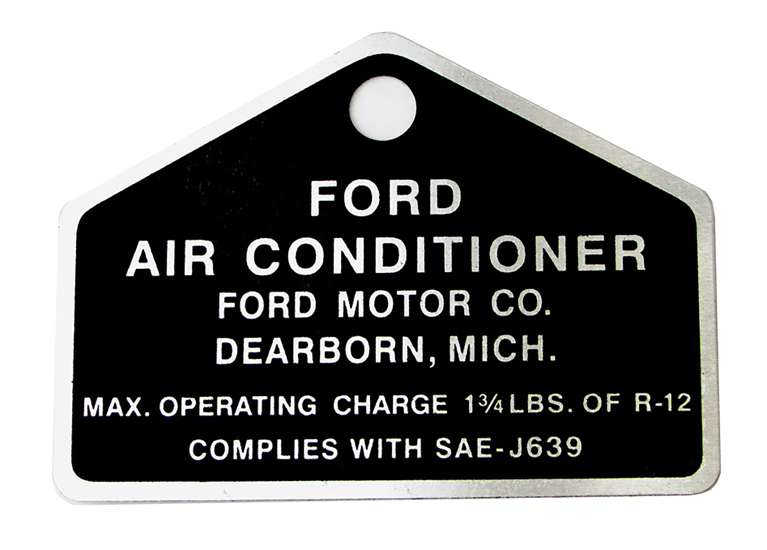 First Generation 1964-1973 Ford Mustang Air Conditioner Compressor Tag - Metal - ACP