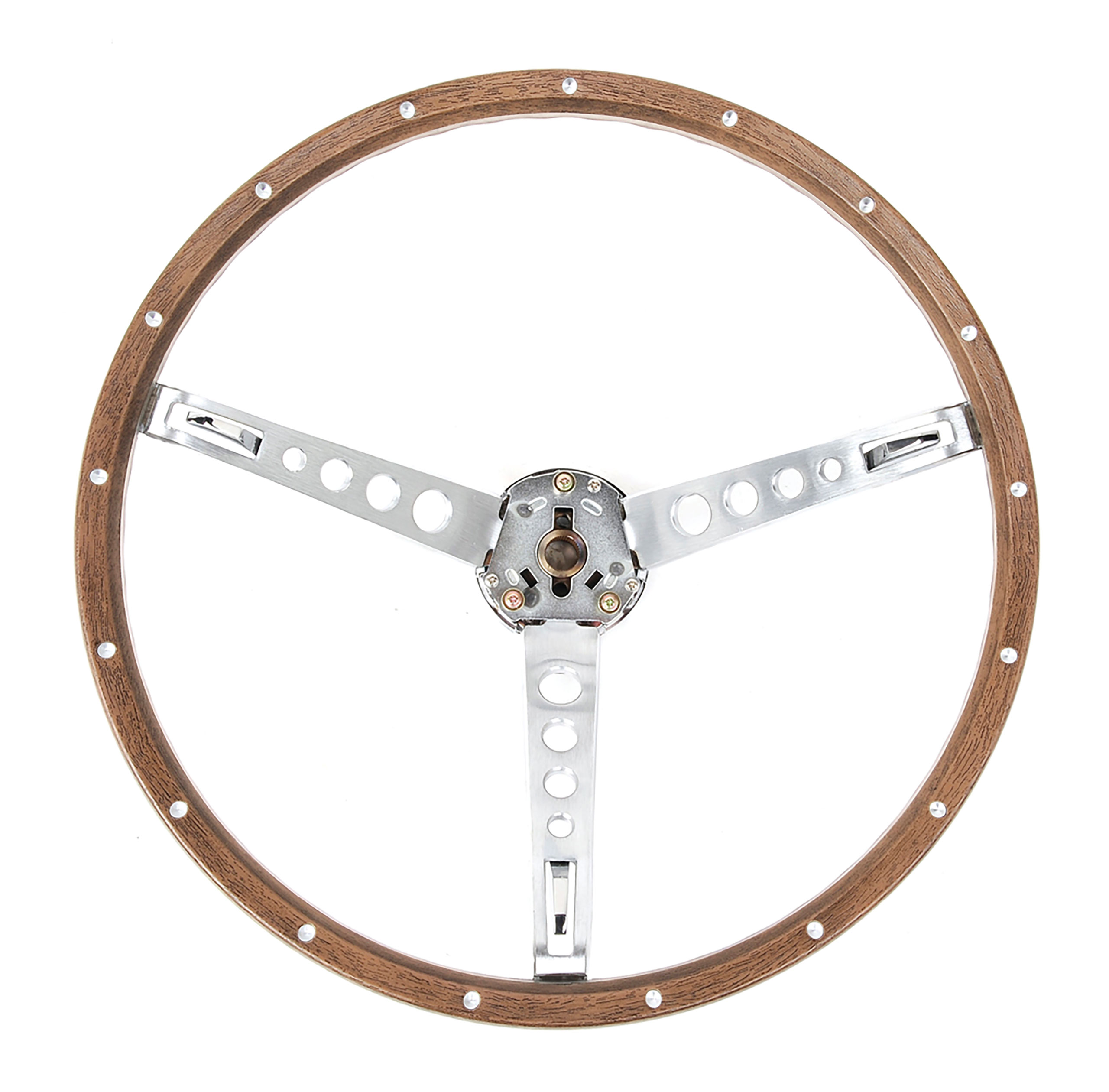 ACP 1965-1966 Ford Mustang Steering Wheel - Deluxe Assembly - Woodgrain