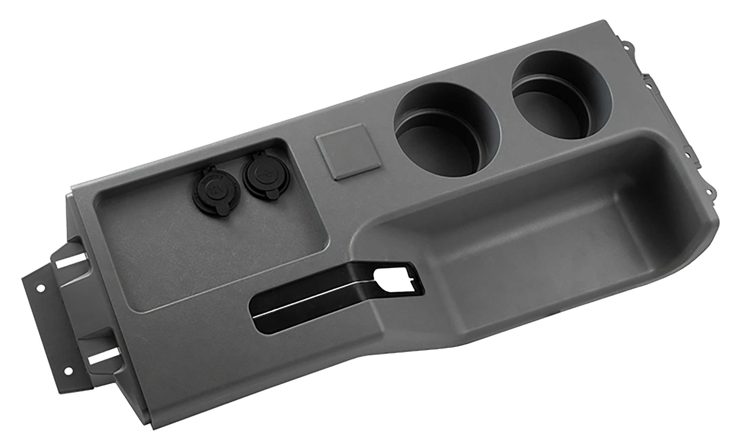 Third Generation 1987-1993 Ford Mustang Factory Style Center Console W/Cup Holders, USB & Power Port - Smoke Gray - Daniel Carpenter
