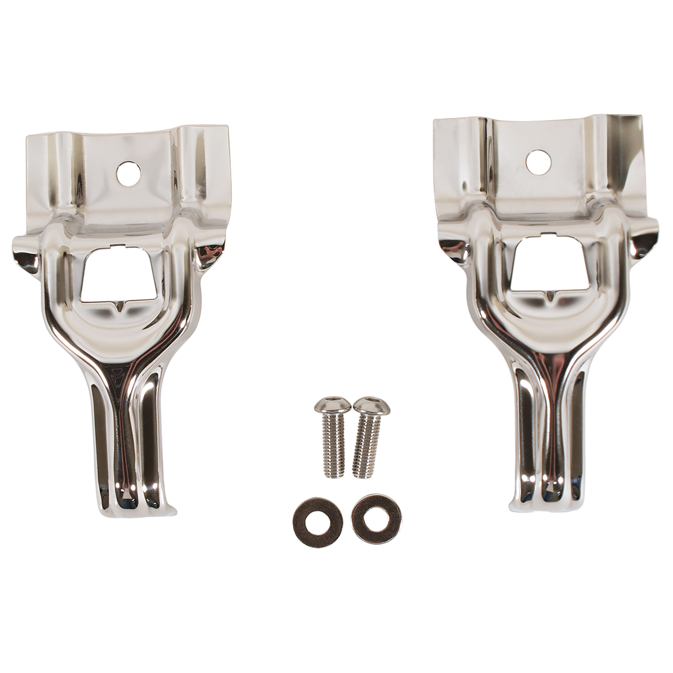Third Generation 1979-1993 Ford Mustang Upper Radiator Brackets - Polished Stainless - Daniel Carpenter