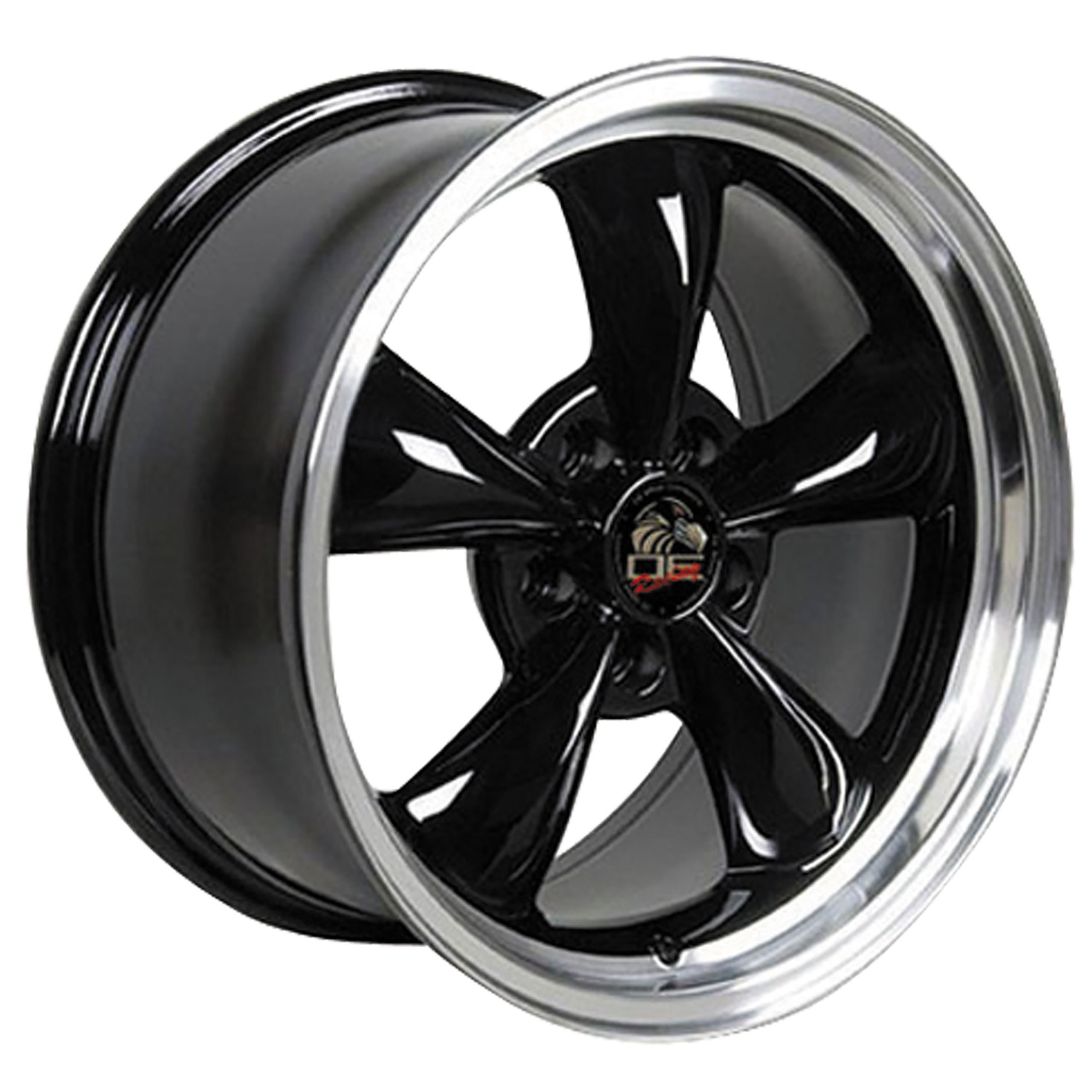 Fourth Generation 1994-2004 Ford Mustang Bullitt Wheel - Black Machined Lip 17x8 - Auto Accessories of America