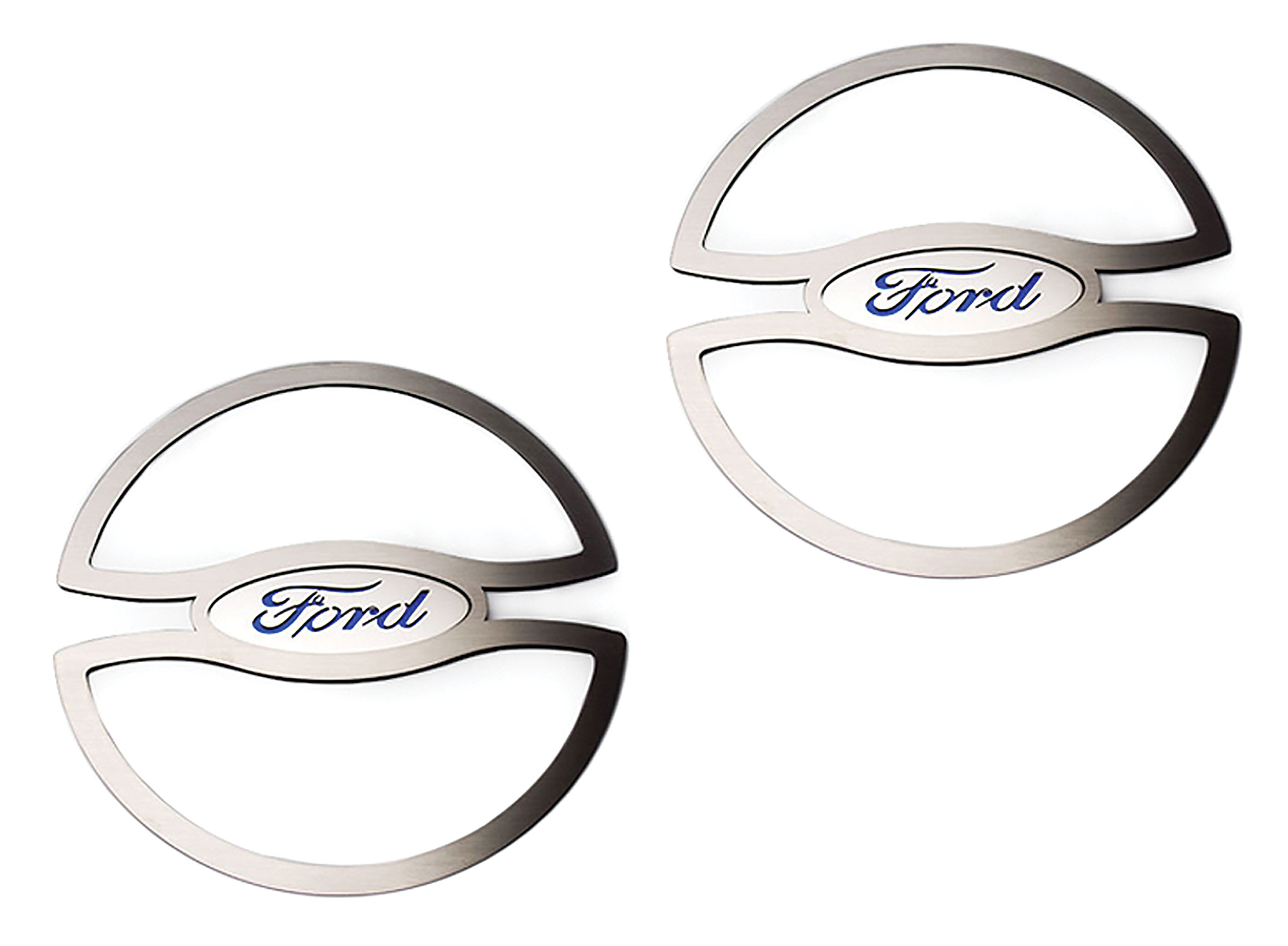 Fifth Generation 2010-2014 Ford Mustang Speaker Trim Lower Door - Satin W/Blue Ford Oval - ACC-271050 - American Car Craft