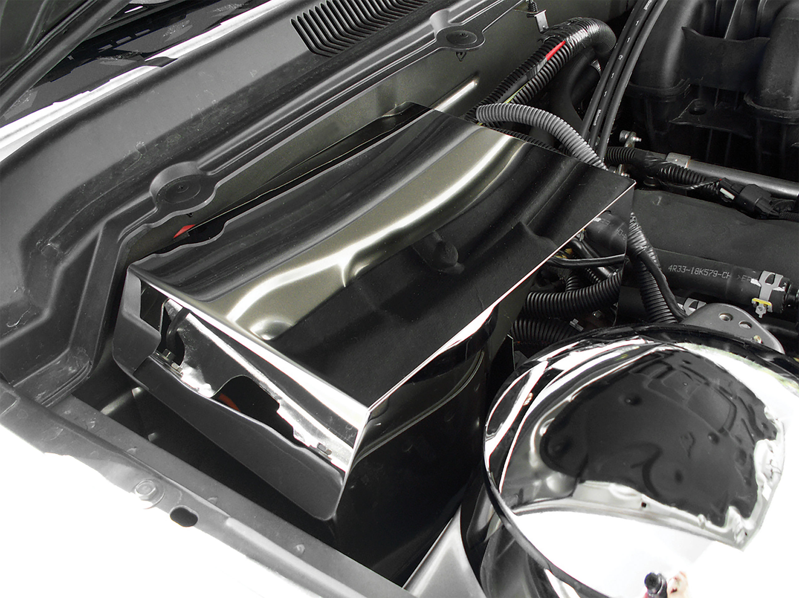 Fifth Generation 2005-2009 Ford Mustang Battery Cover - Polished Stand Alone - ACC-273002 - American Car Craft