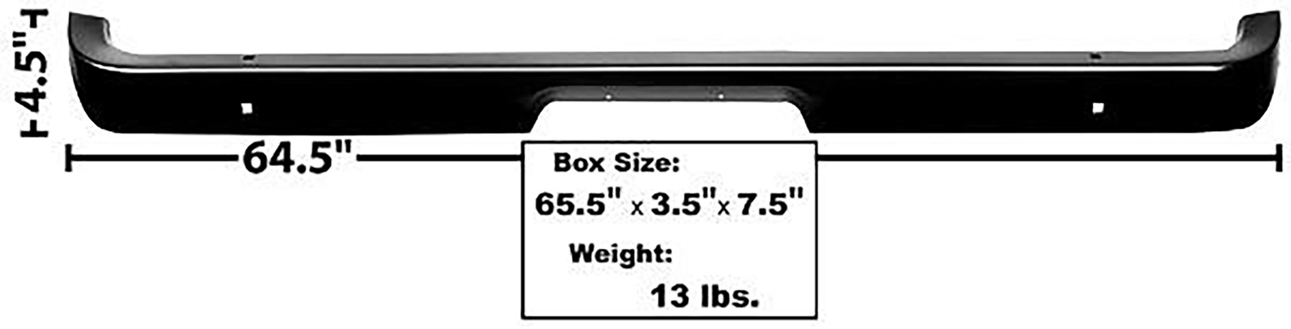 First Generation 1965-1966 Ford Mustang Black Painted Rear Bumper - 3639BK - Dynacorn
