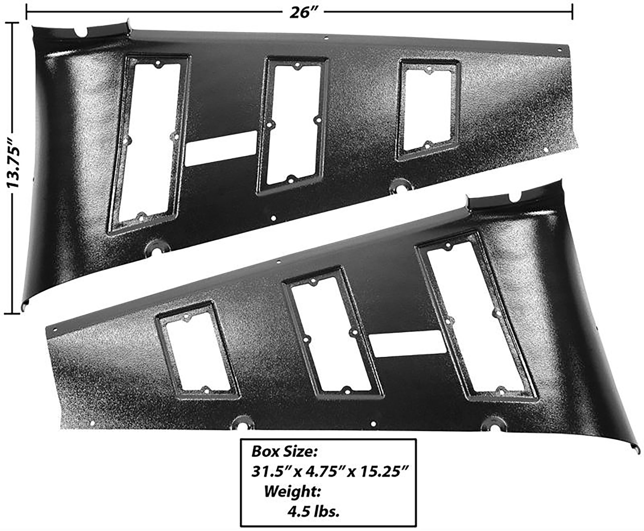 First Generation 1965-1966 Ford Mustang Fastback Quarter Vent Trim Panels - M3548T - Dynacorn