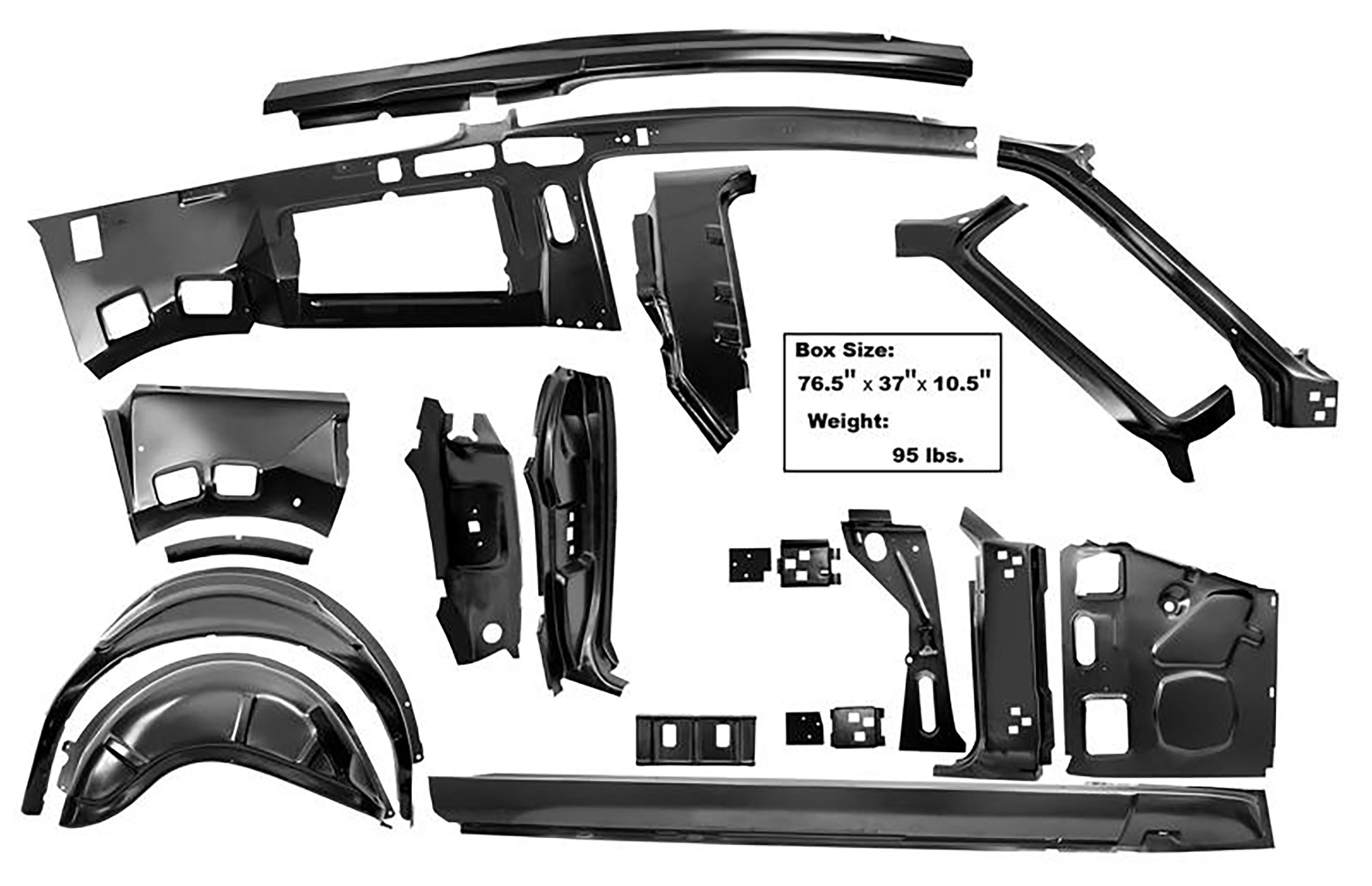 First Generation 1967-1968 Ford Mustang Fastback Quarter Panel/Door Frame Assembly, RH - 3645TA - Dynacorn