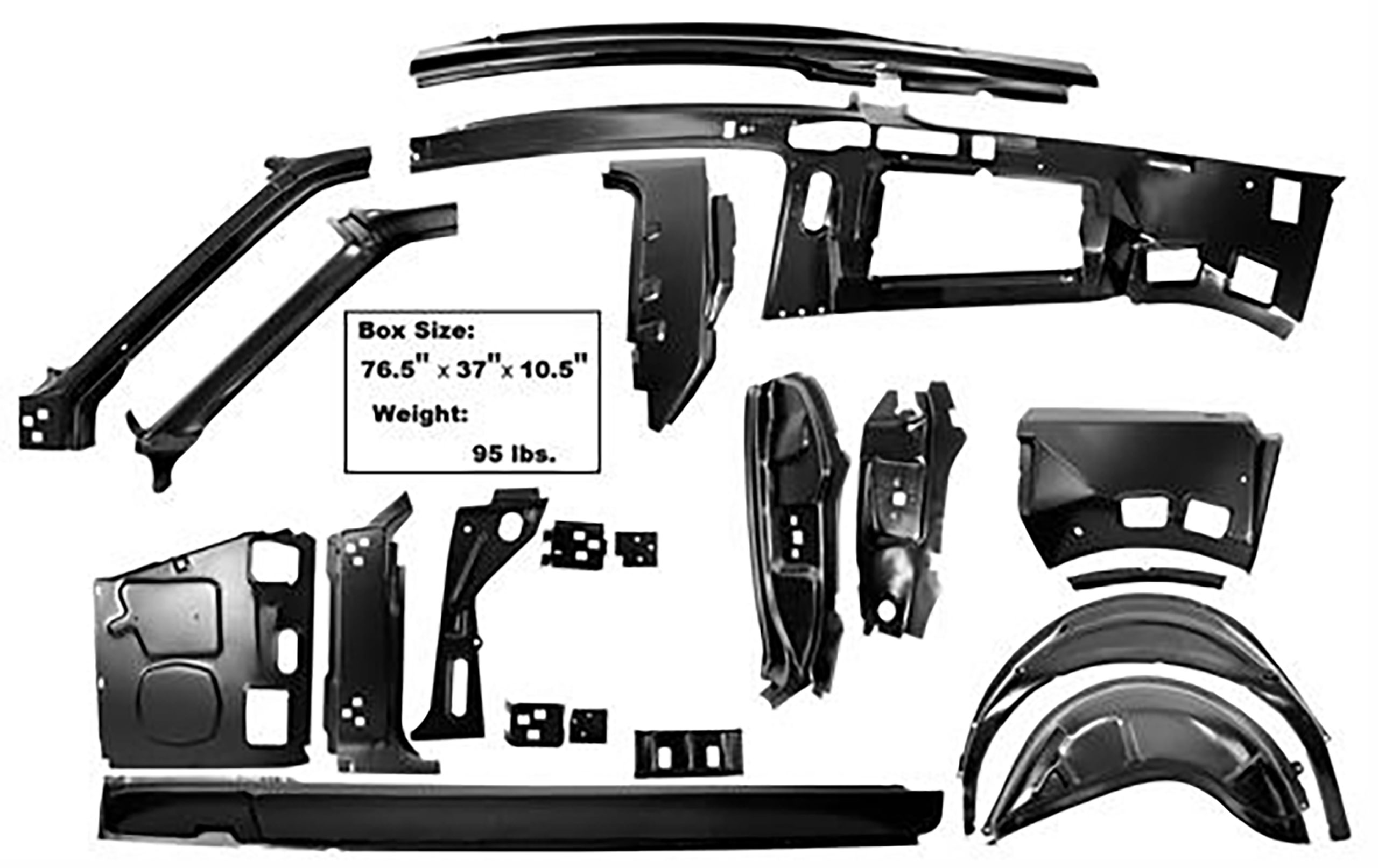 First Generation 1967-1968 Ford Mustang Fastback Quarter Panel/Door Frame Assembly, LH - 3645UA - Dynacorn