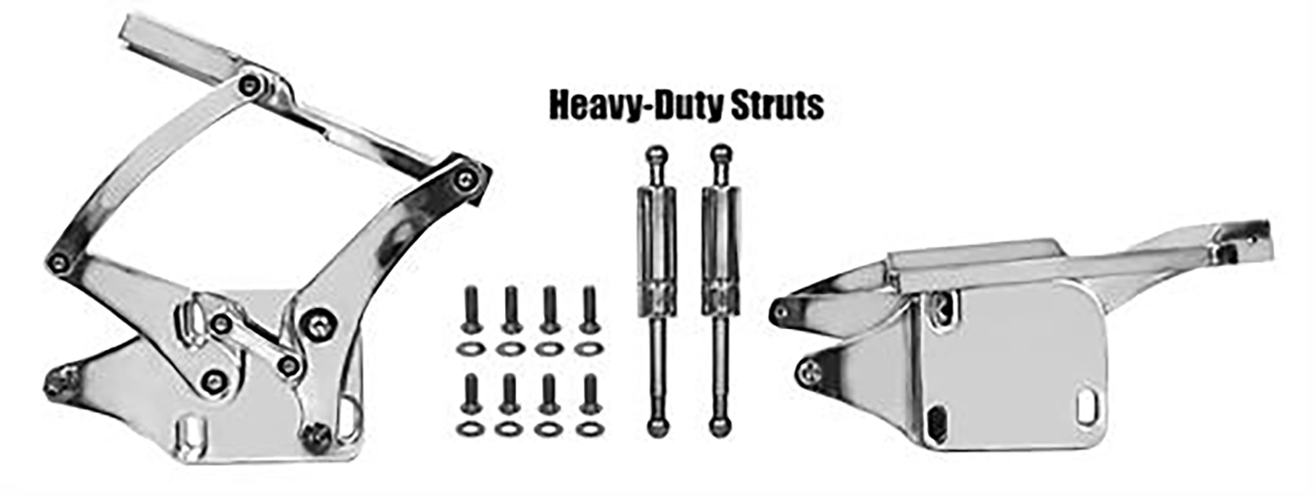 First Generation 19691970 Ford Mustang Billet Hood Hinges Dynacorn