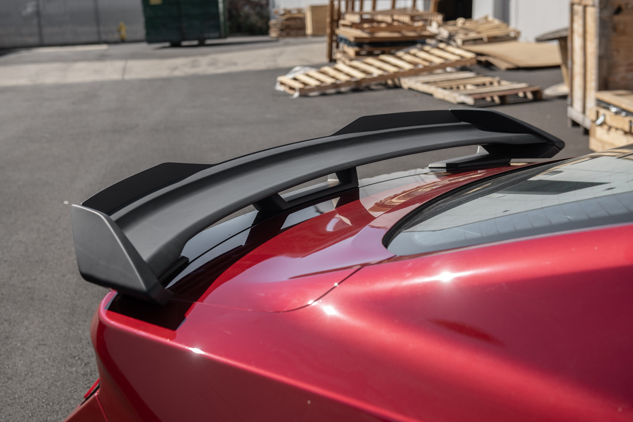 Seventh Generation 2024-2025 Ford Mustang Darkhorse Style Rear Wickerbill Wing Spoiler - Matte Black - EOS
