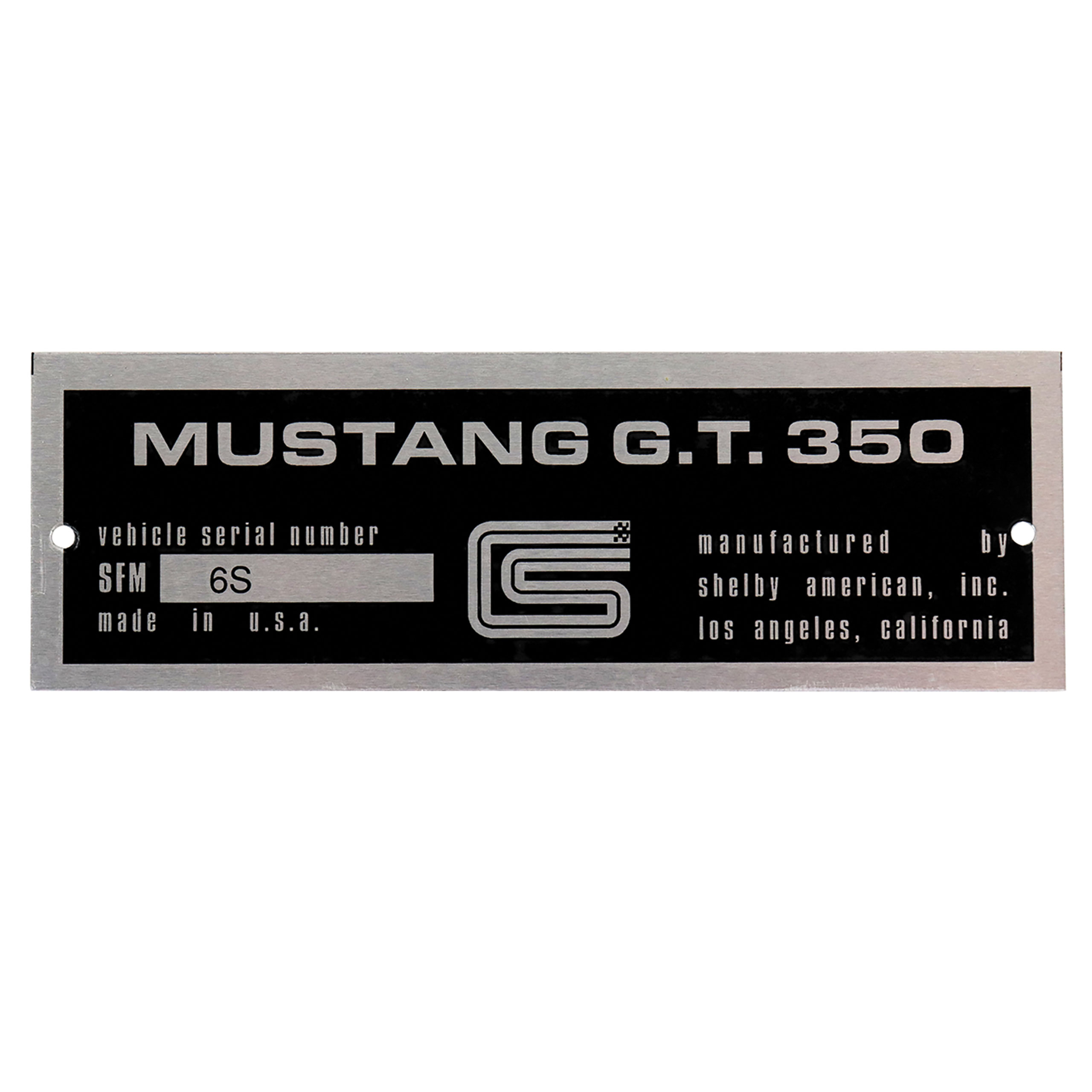 First Generation 1966 Ford Mustang DATA PLATE 66 SHELBY - Auto Accessories of America