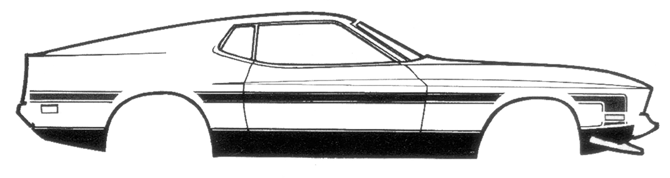 Scott Drake 1971-1972 Ford Mustang Mach 1 Stripe Kit, Black
