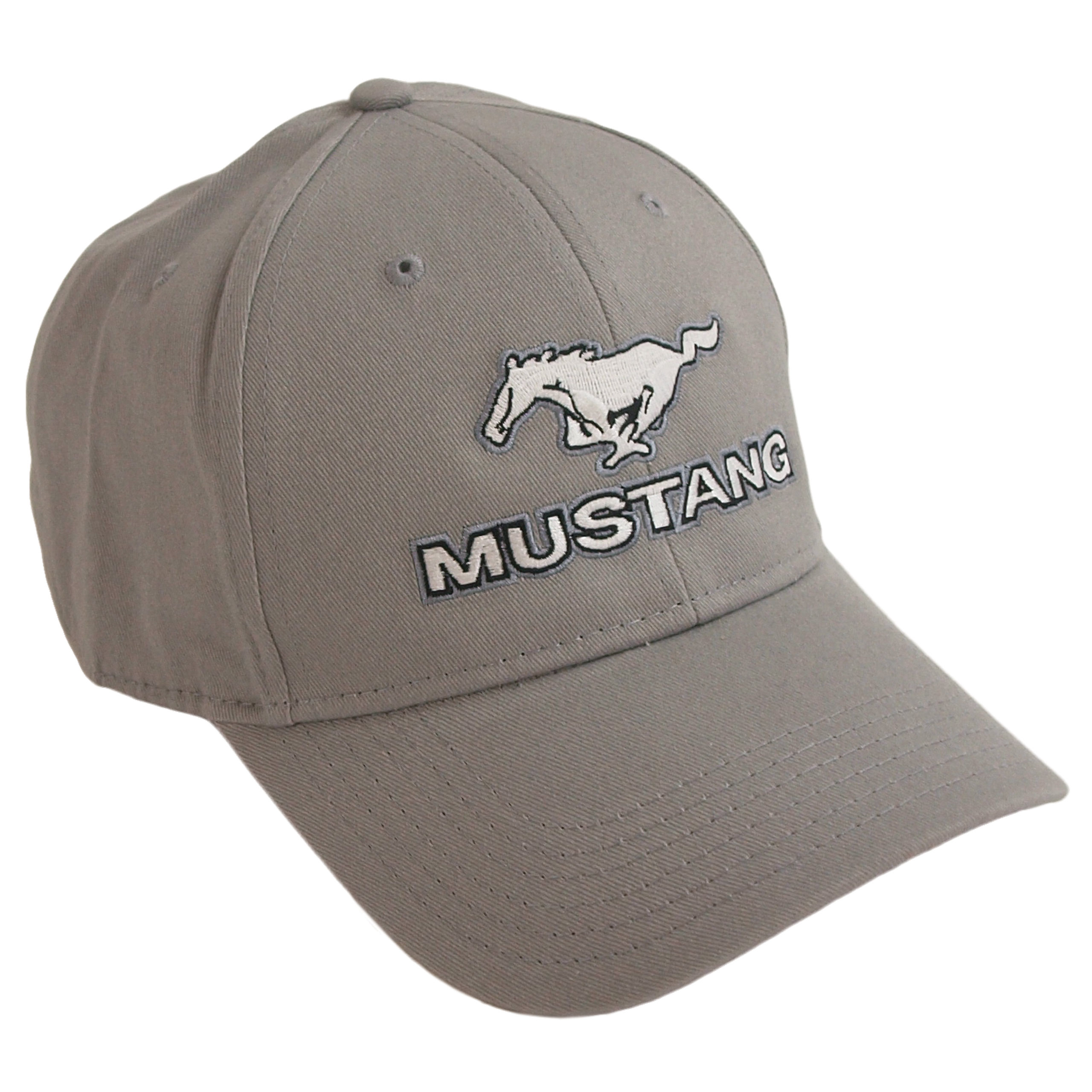 1964-2021 Ford Mustang Cap - Mustang Black/Charcoal Cotton Twill - Script W/Pony Logo - Auto Accessories of America