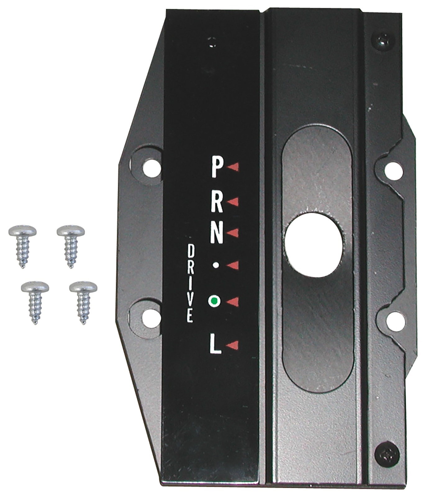 1964-1966 Ford Mustang Console Shift Plate Center Section – Black/Silver GEARHEAD