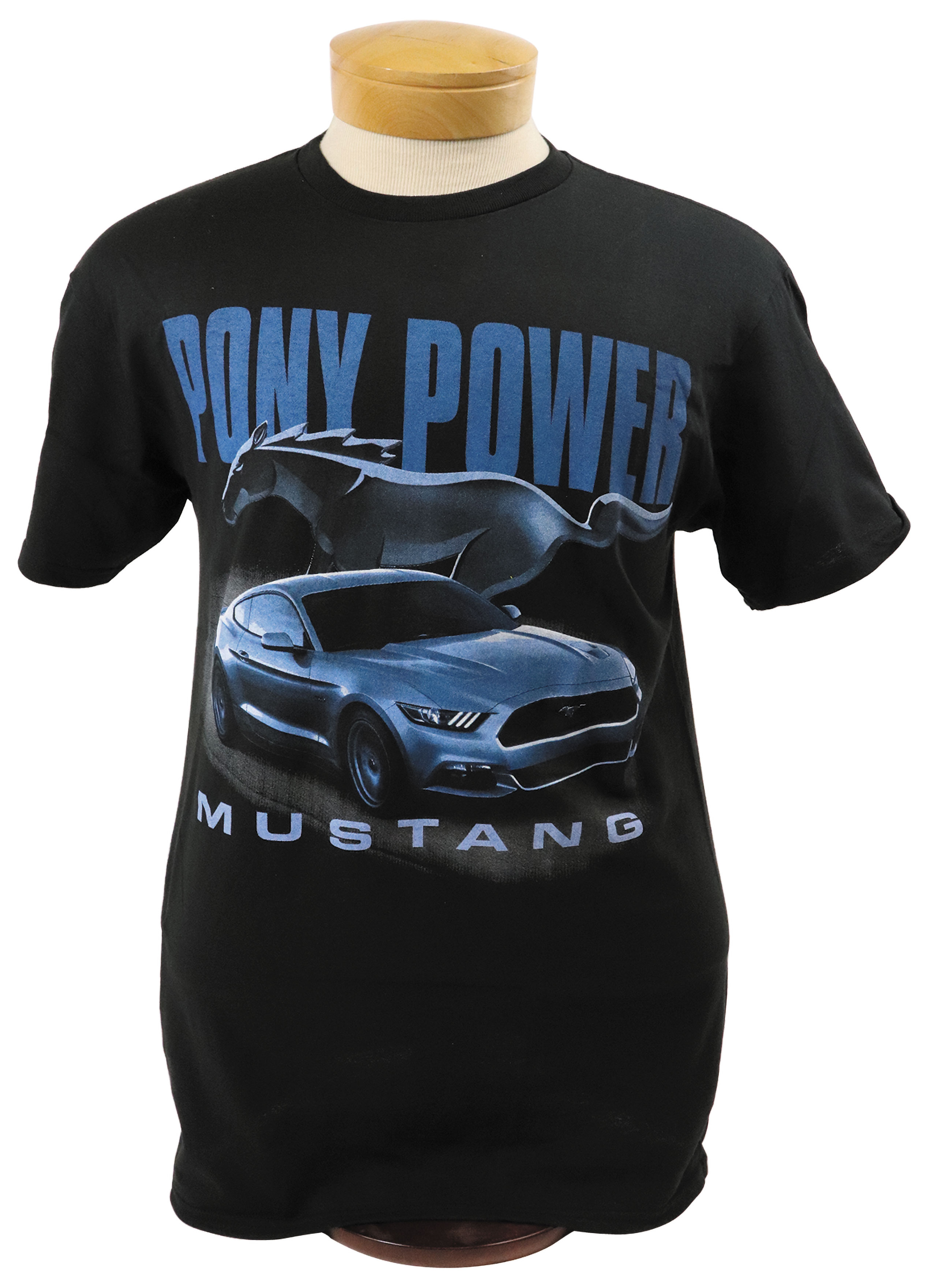 1964-2021 Ford Mustang T-Shirt - Mustang Pony Power - Black - Large - Auto Accessories of America
