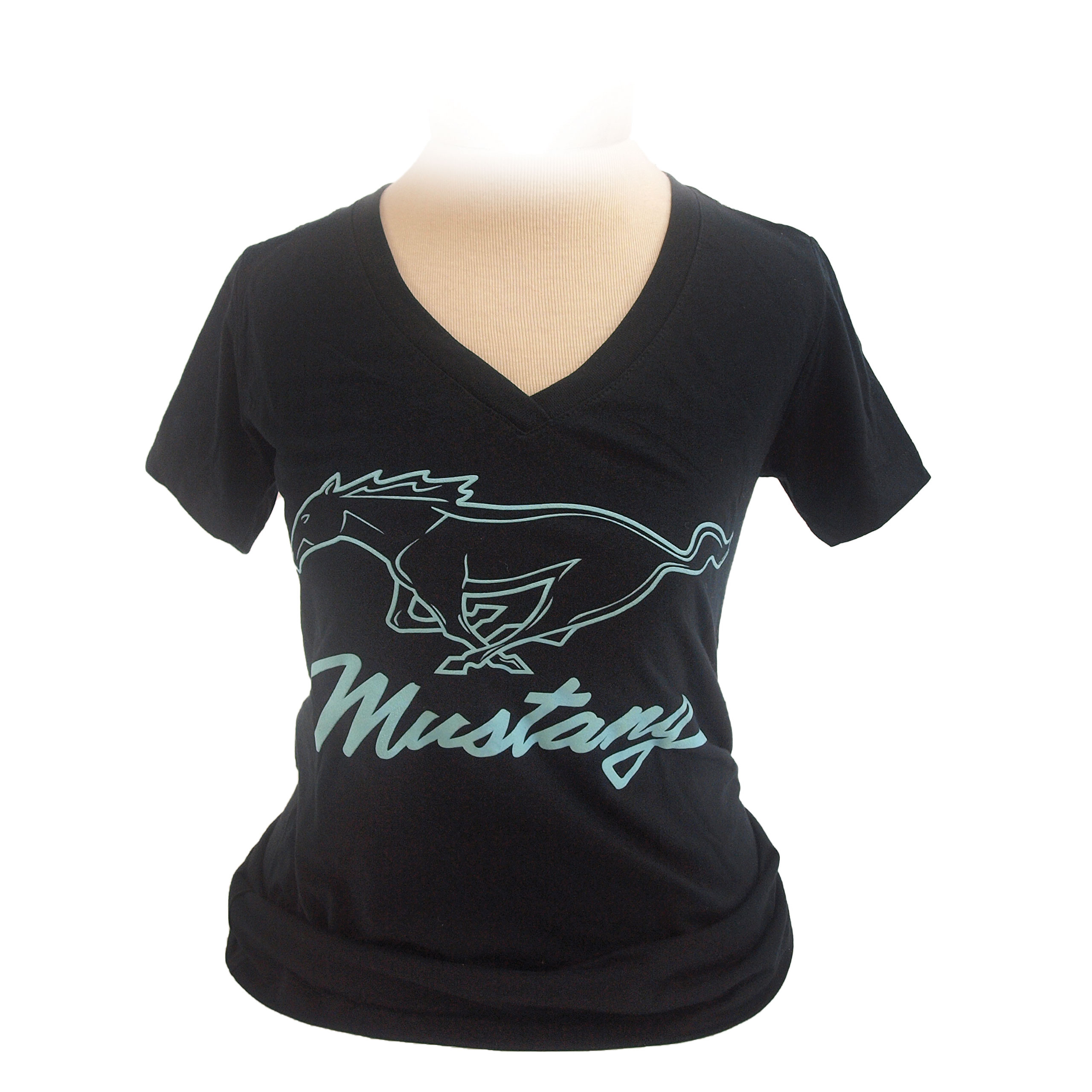 1964-2021 Ford Ladies Mustang W/Pony & Script T-Shirt - Choose Size - Auto Accessories Of America