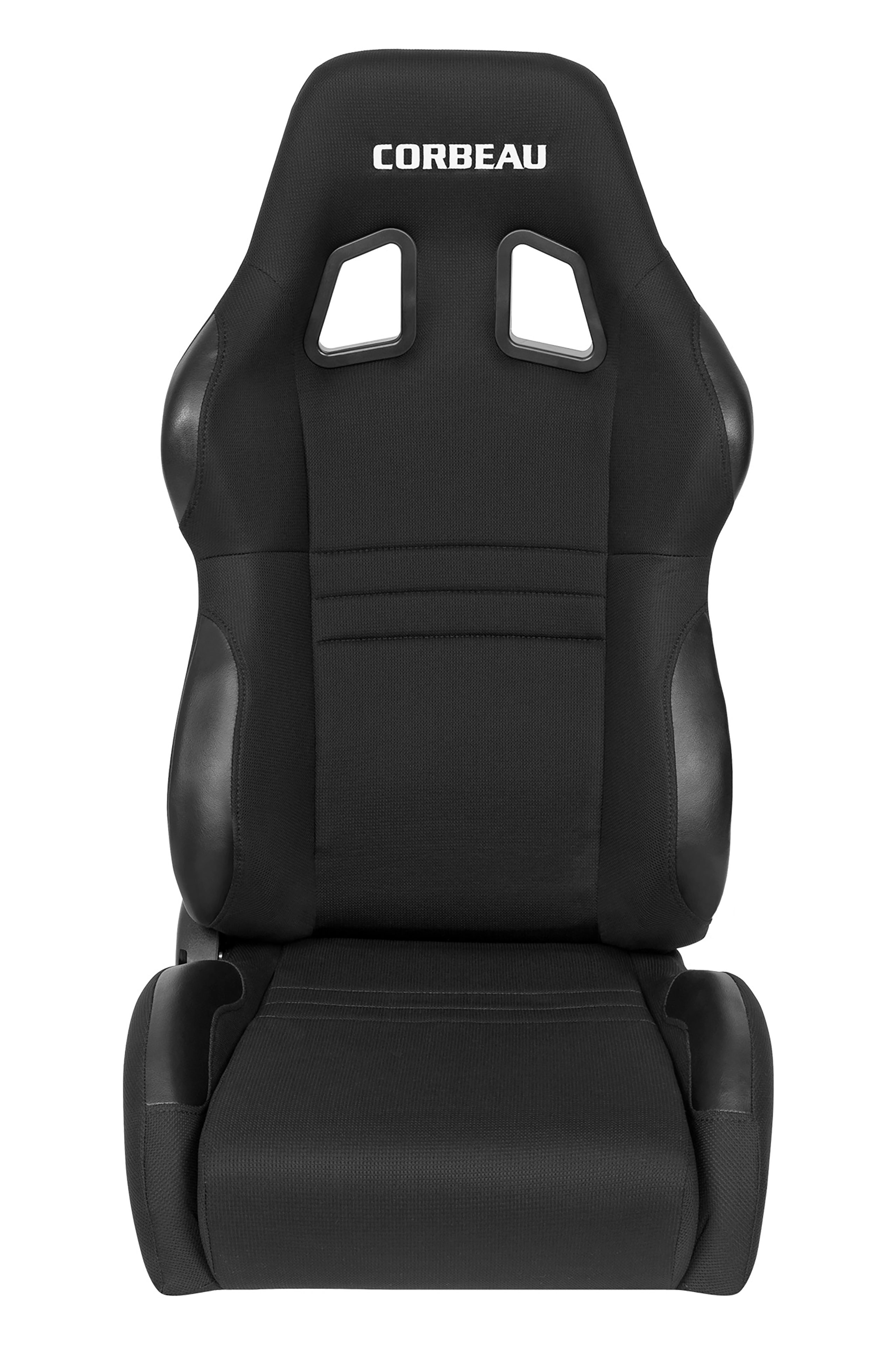 First Generation 1965-1970 Ford Mustang A4 Reclining Sport Seat Set W/Tracks - Black Cloth - Corbeau Seats