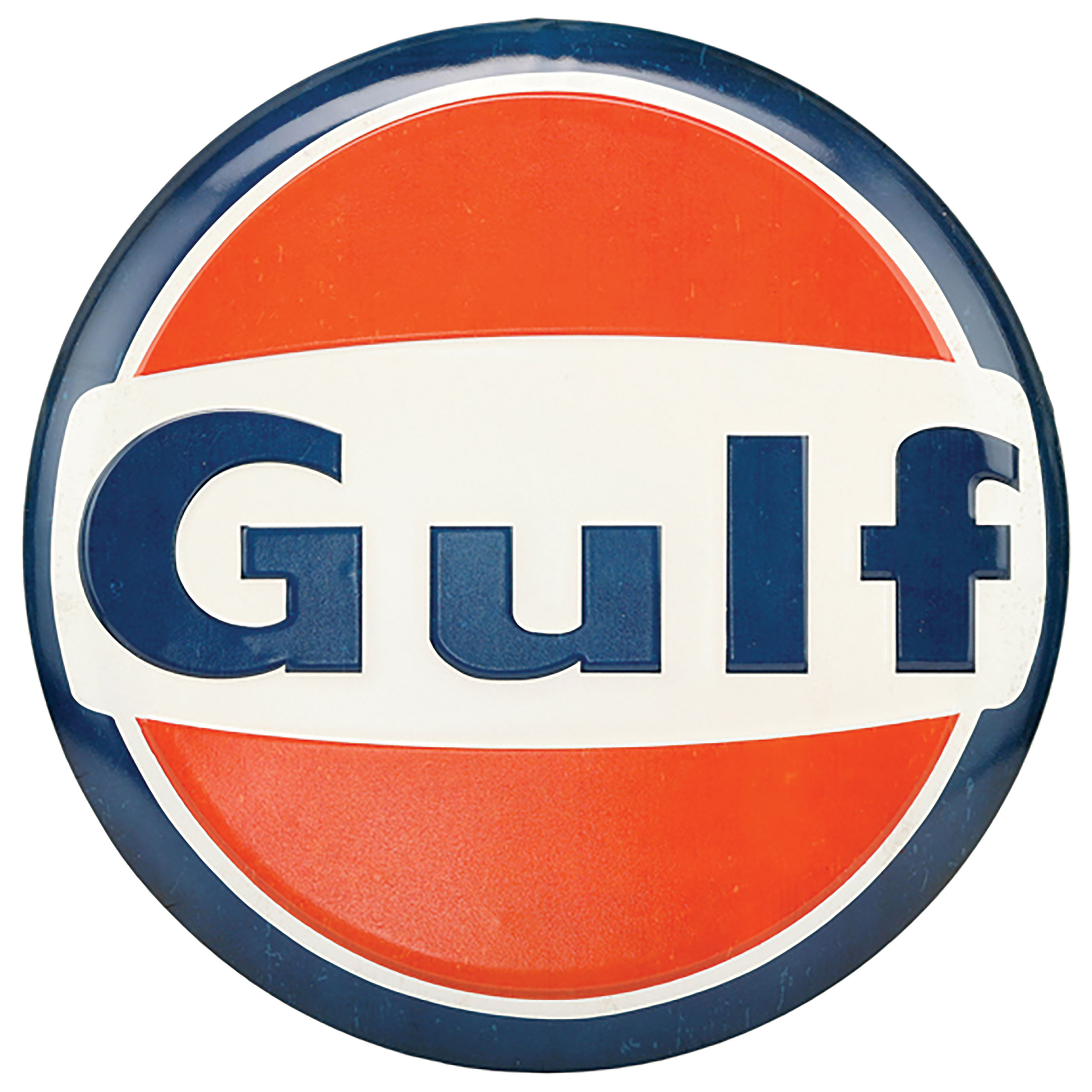 1953-2020 Metal Button - High Gloss Embossed - Gulf - Auto Accessories of America